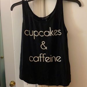 Black graphic tank top